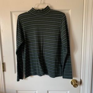 striped long-sleeve turtleneck
